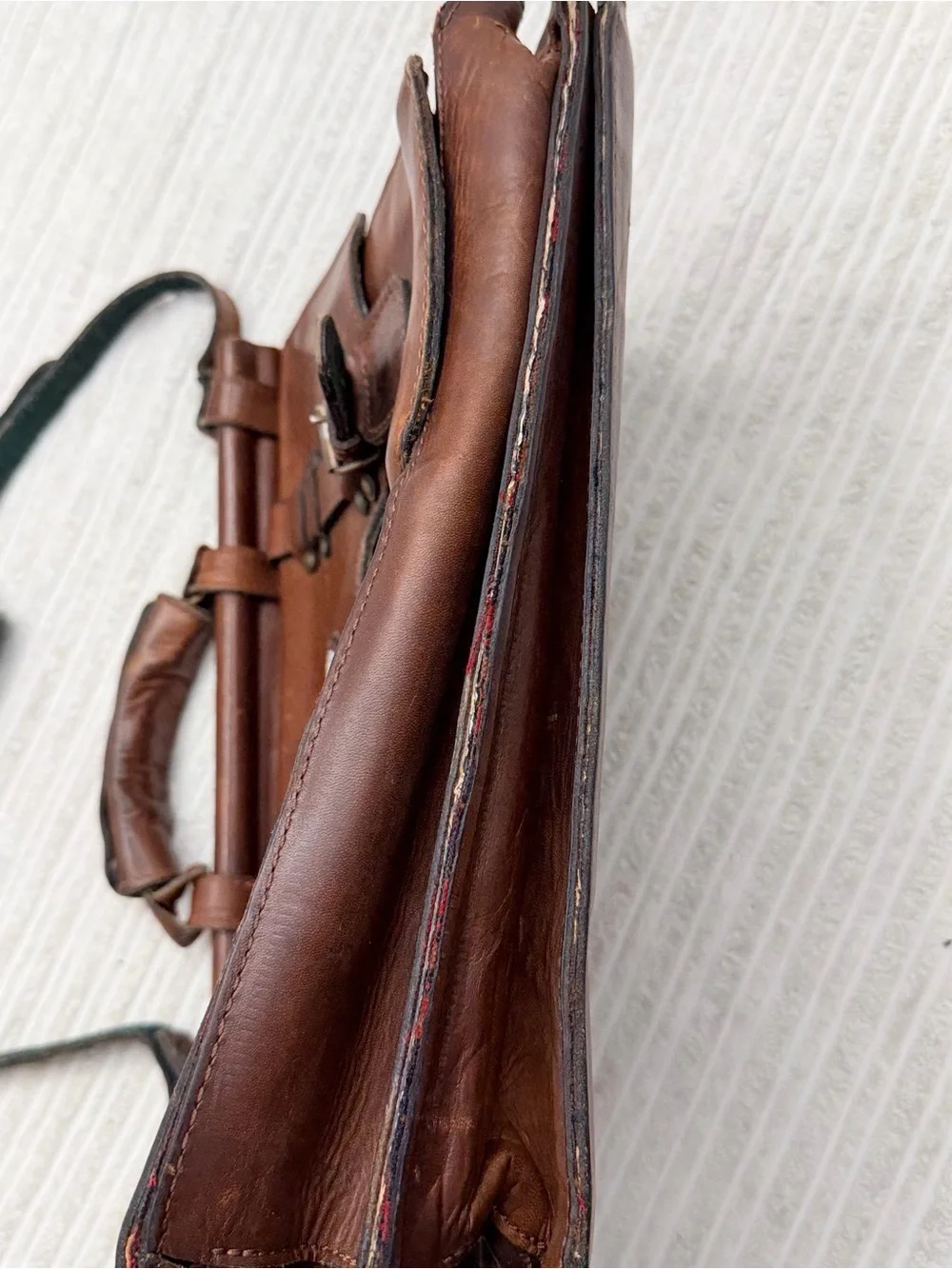 Vaquero Brown Leather Men's Briefcase Satchel Laptop Bag - Picture 7 of 10
